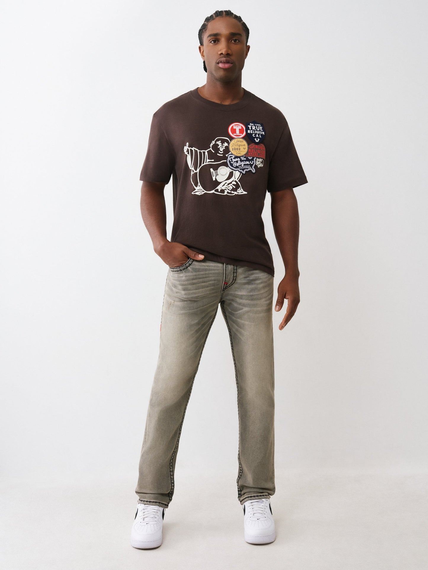 True Religion Jeans Rocco Super T No Flap 32 In Grey Wash