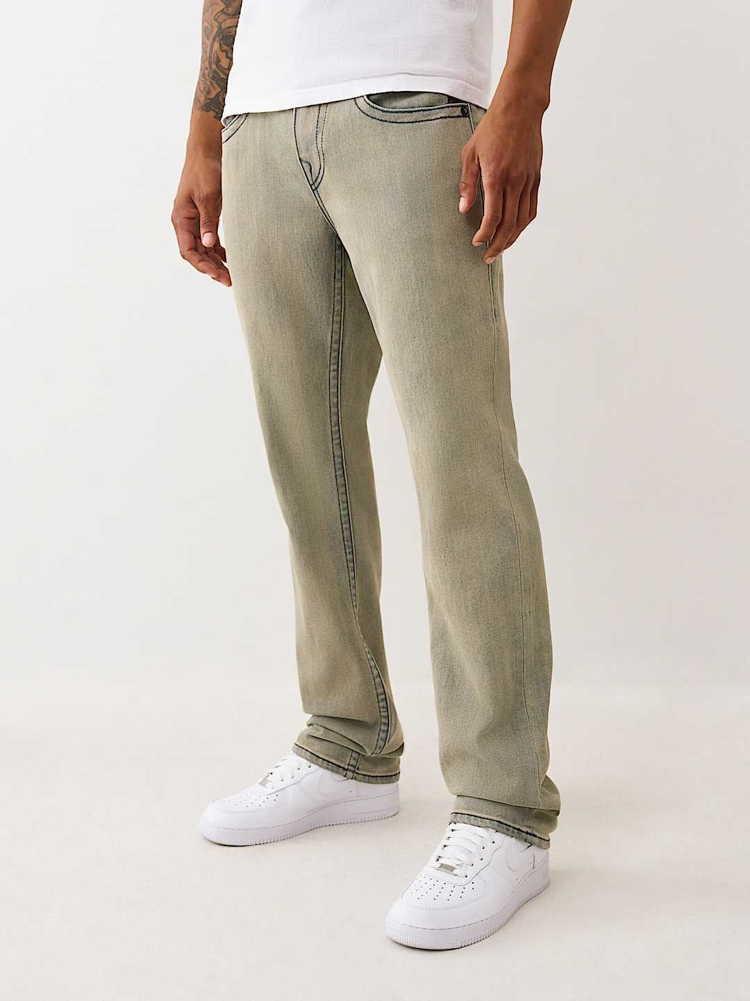 True Religion Jeans Ricky Sn Flap 34in Corona Borealis Grey Wash