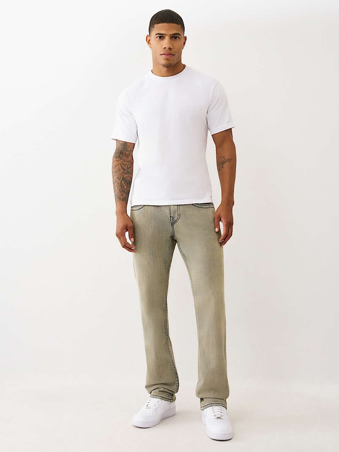 True Religion Jeans Ricky Sn Flap 34in Corona Borealis Grey Wash