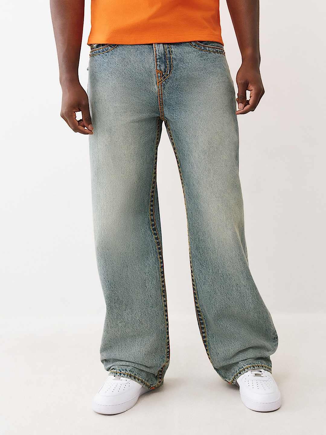 True Religion Jeans Vinny Super T Flap 34in Kelp Medium Wash