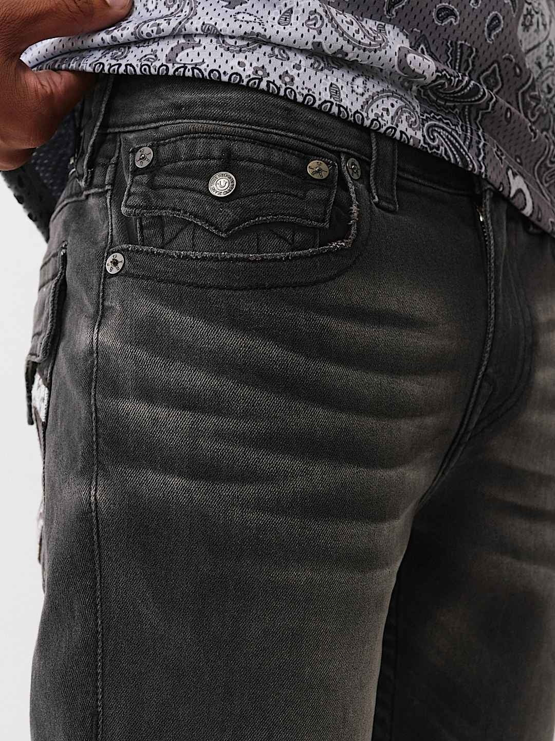 True Religion Jeans Ricky Sn Nf Embr Bndna Hs 34in Compass Trail Black Wash