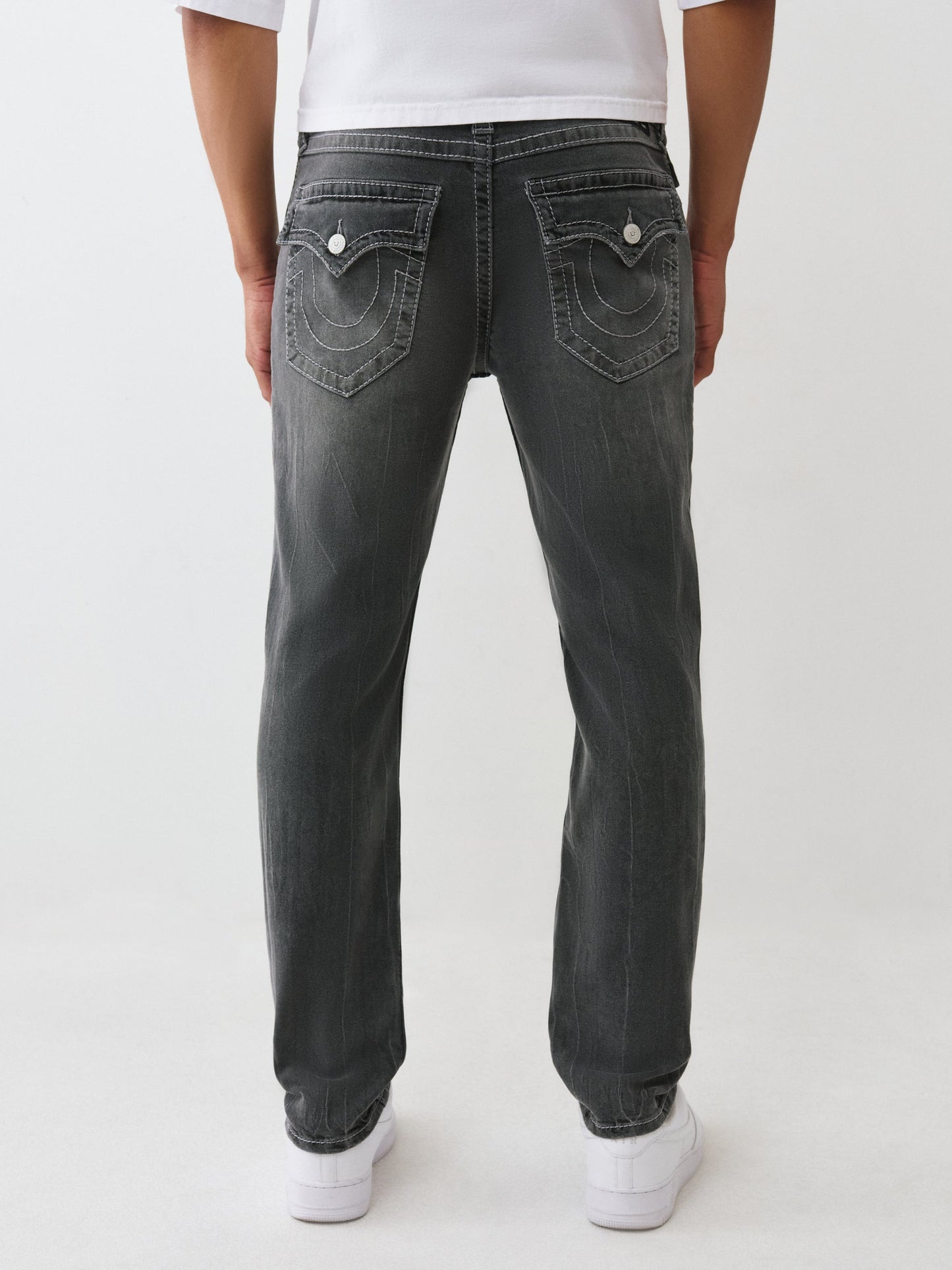 True Religion Rocco Big T Flap 32In Distortion Grey Wash With Rips