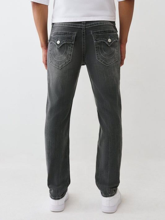 True Religion Rocco Big T Flap 32In Distortion Grey Wash With Rips