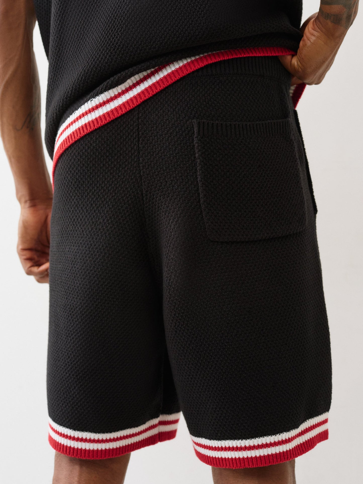 True Religion Shorts Sweater Knit S Jet Black