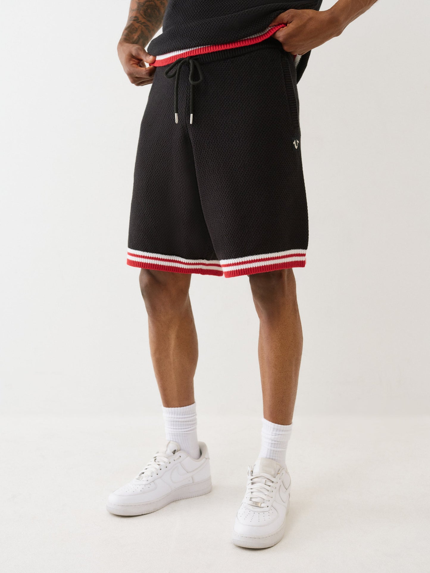 True Religion Shorts Sweater Knit S Jet Black