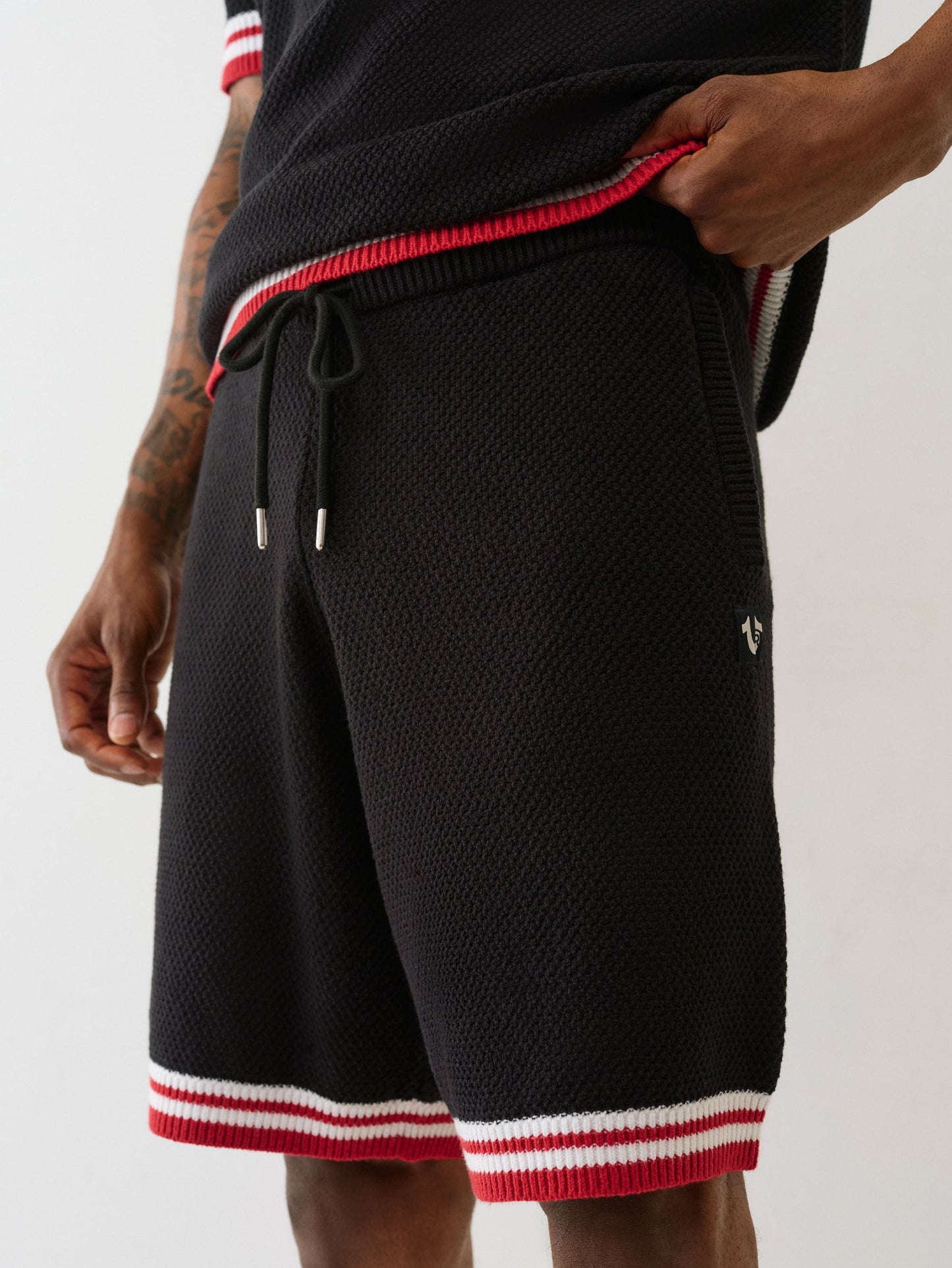 True Religion Shorts Sweater Knit S Jet Black