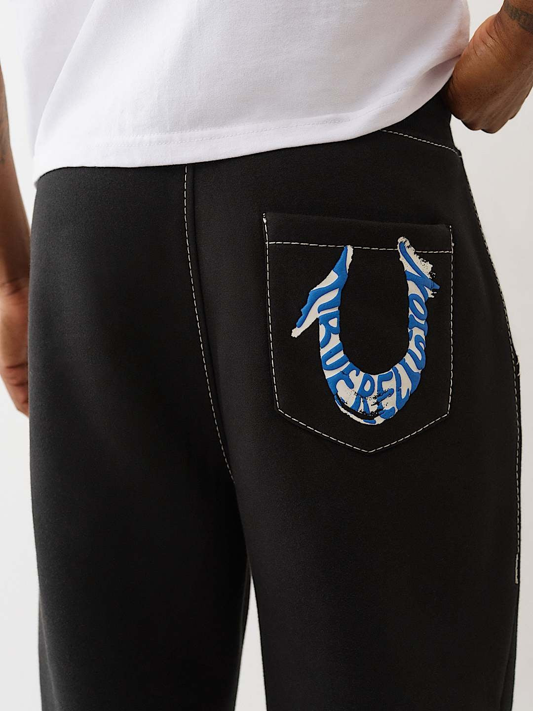 True Religion Sweatpants Hs Paint Big T Sweats Jet Black