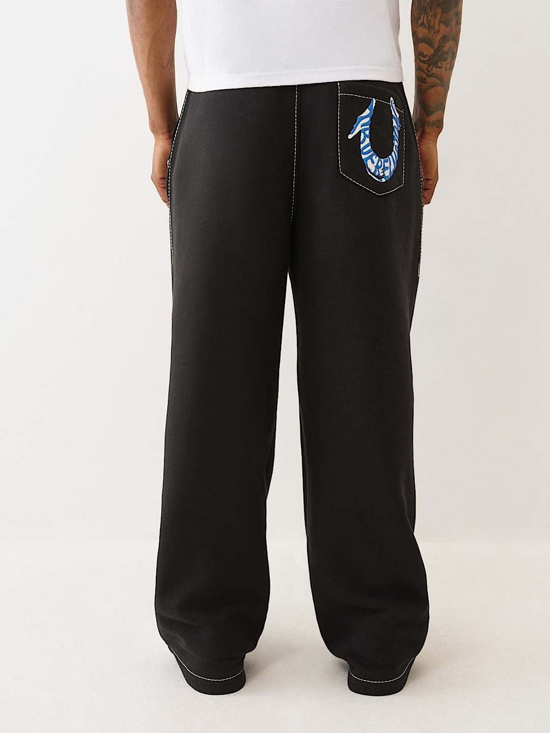 True Religion Sweatpants Hs Paint Big T Sweats Jet Black