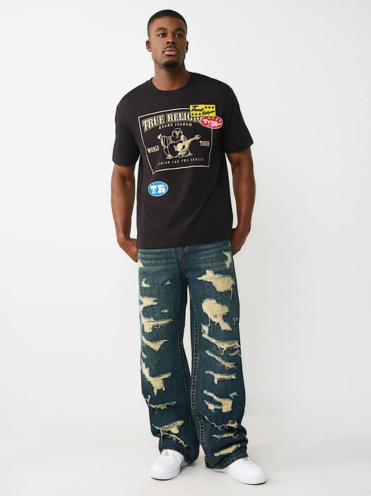 True Religion T-Shirt Ss Logo Patch Srs Jet Black