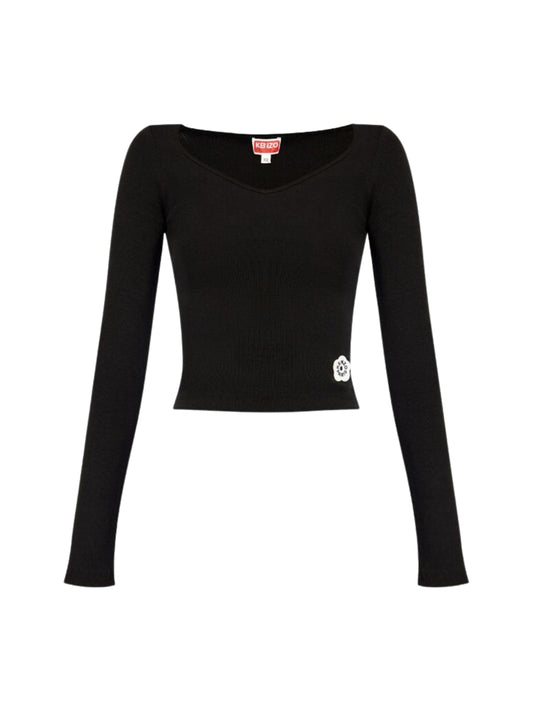Kenzo Sweater Ladies Logo Black 1105-23