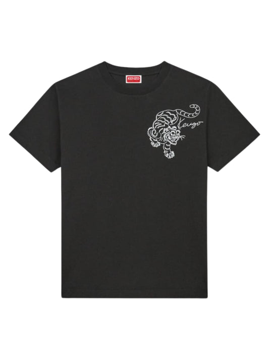 Kenzo Crew Ladies Embroidered Tiger Black