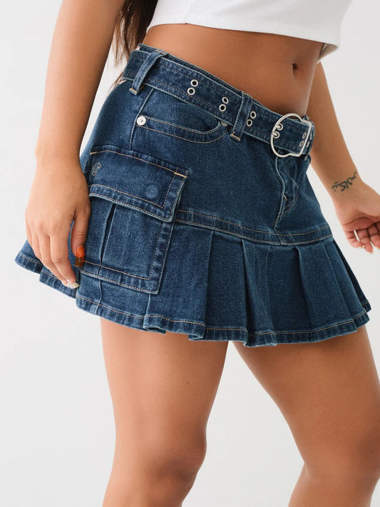 True Religion Skirt Belted Drop Waist Cargo La Serena