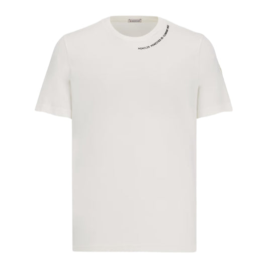 Moncler T-Shirt Half Neck Logo White