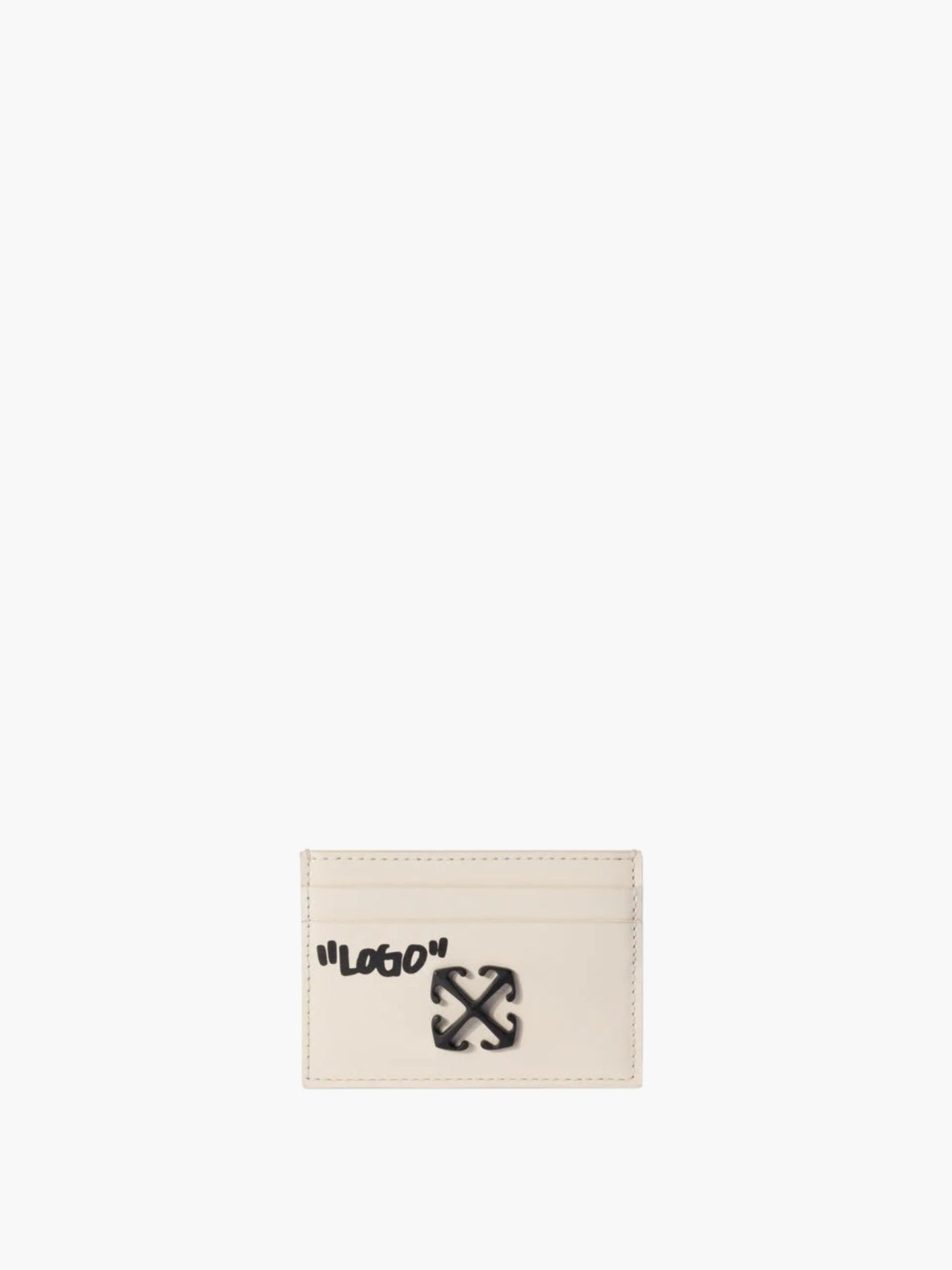 Off-White Cardholder Black Logo Cream