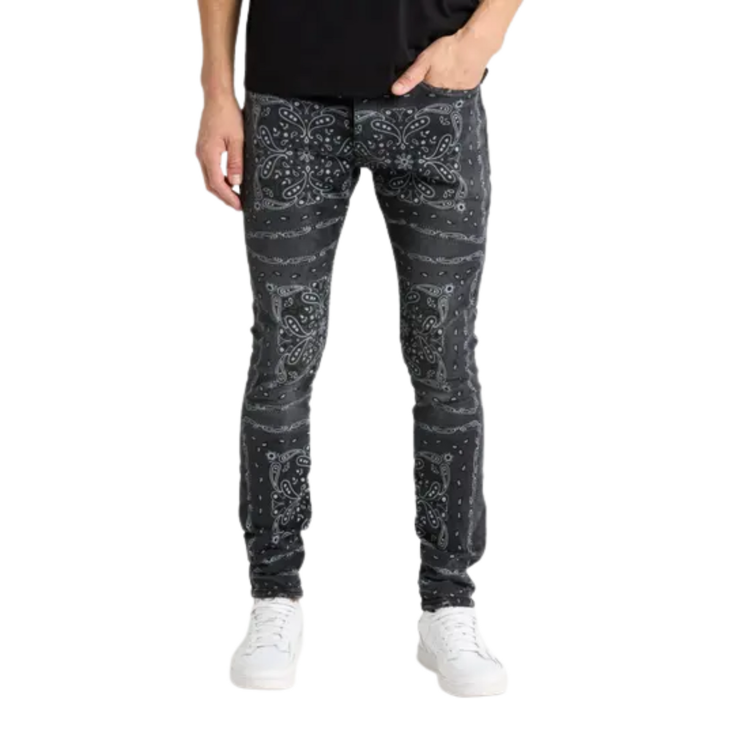 Purple Jeans Vintage Warped Bandana Black