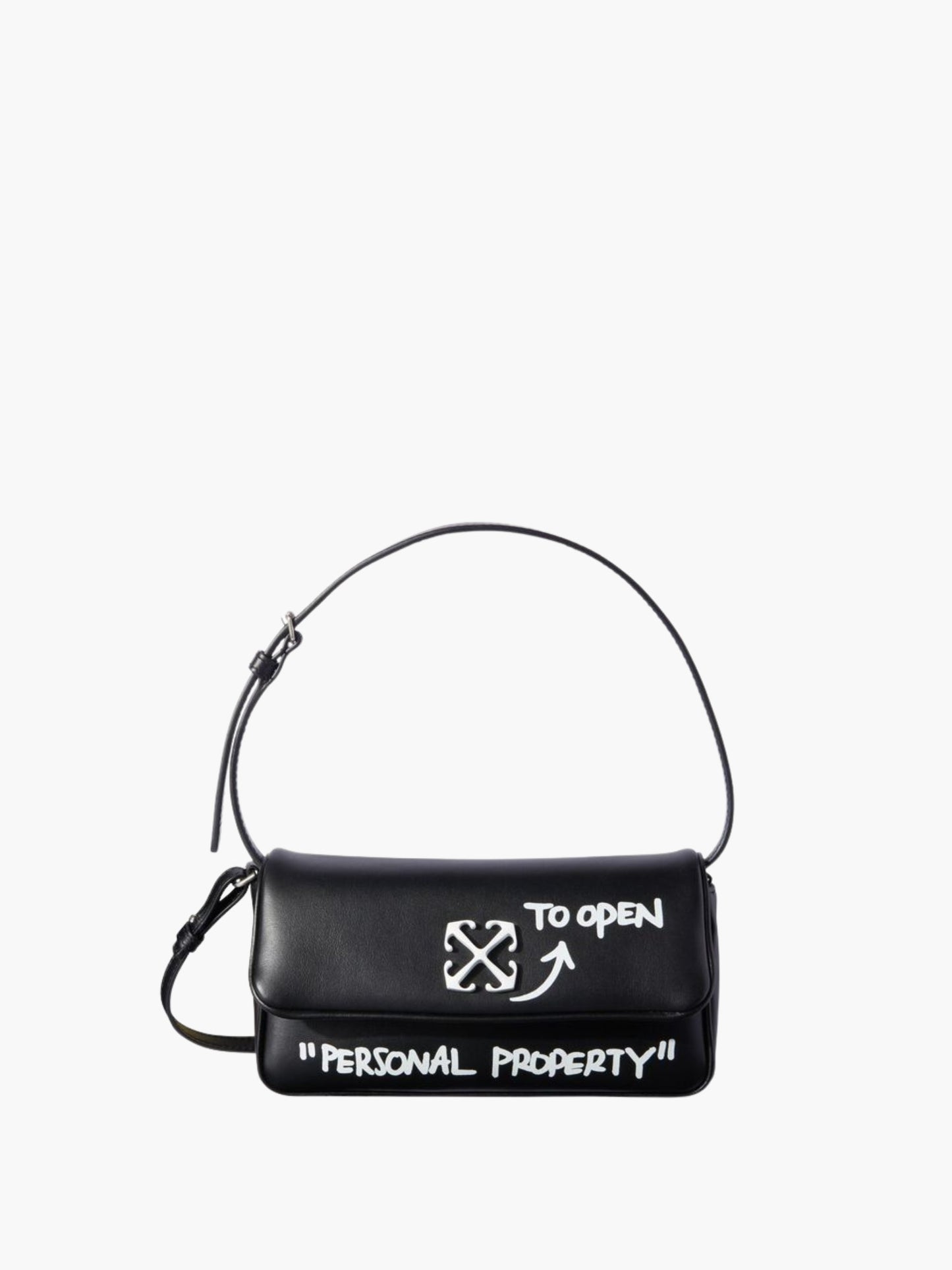 Off-White Bag Silver Logo Strap Black