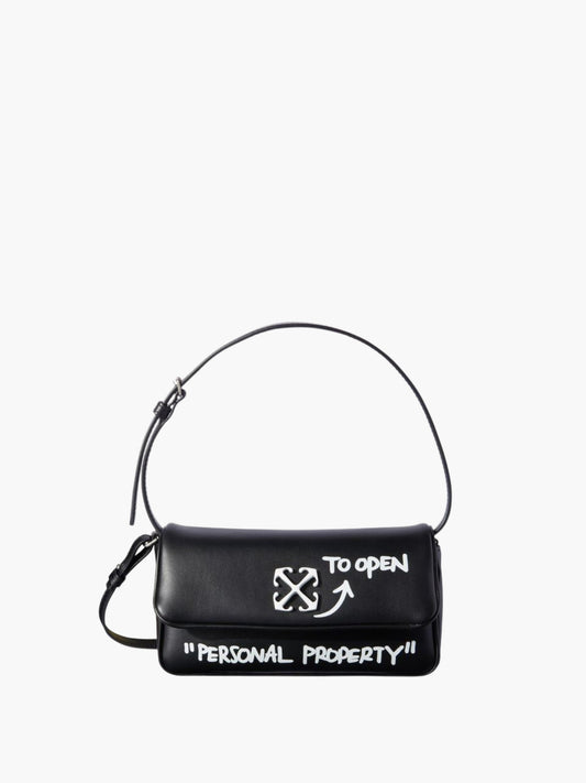 Off-White Bag Silver Logo Strap Black