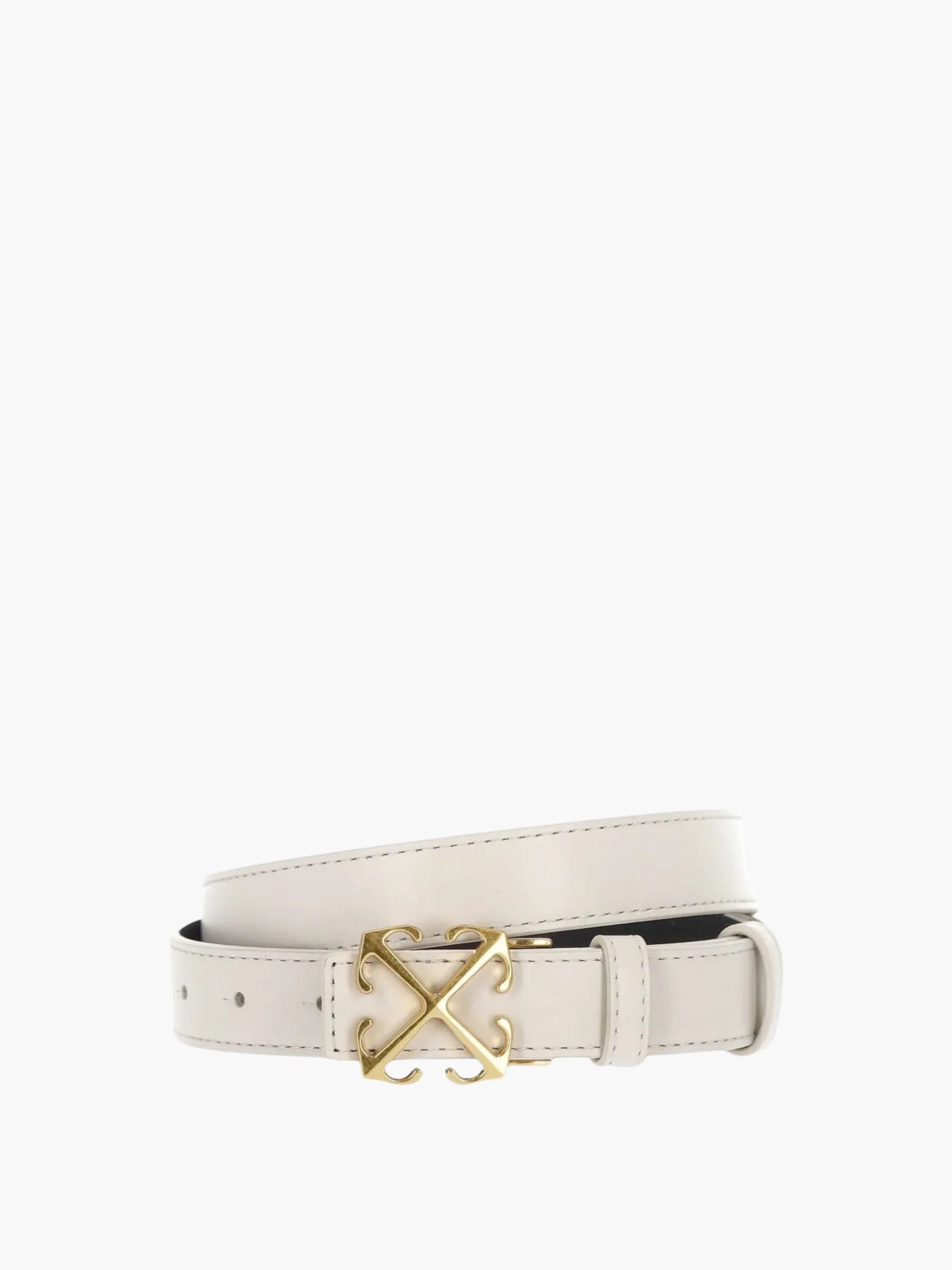 Off-White Belt Gold Buckle Logo White