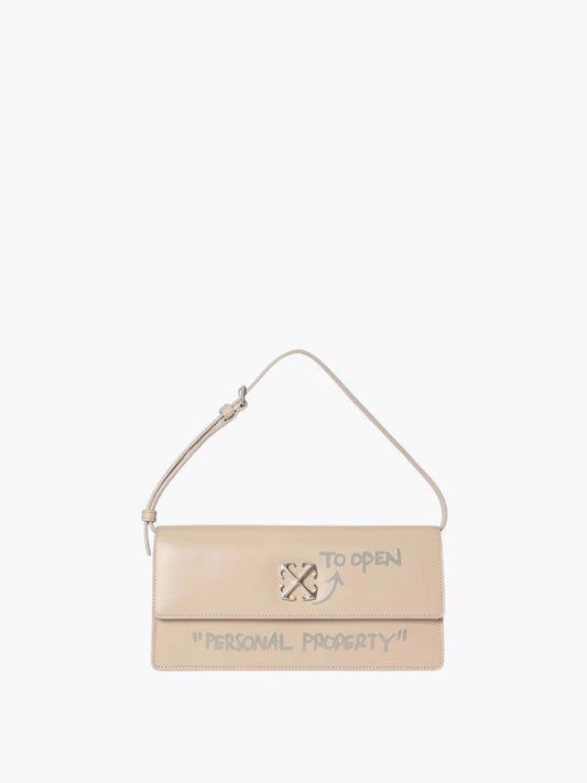 Off-White Bag Silver Logo Strap Beige