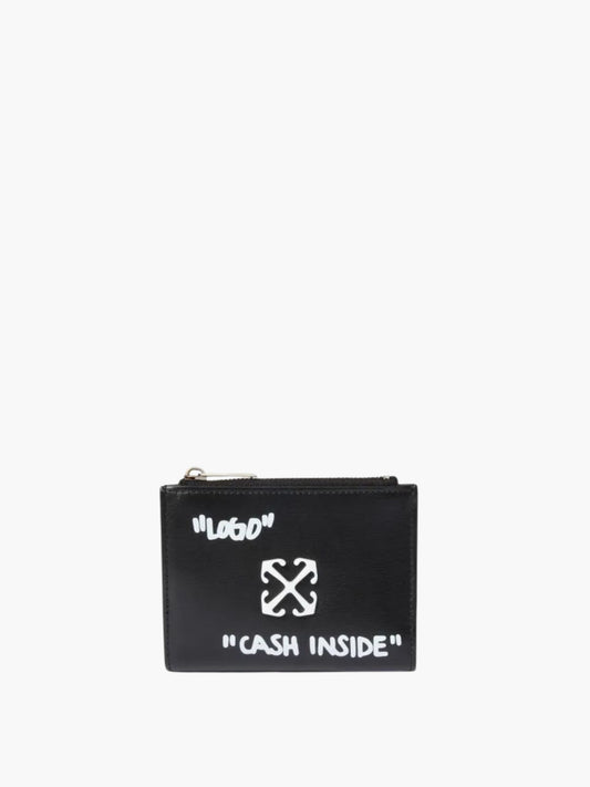 Off-White Wallet White Logo Black