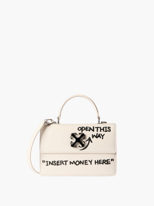 Off-White Bag Black Logo Handle Cream