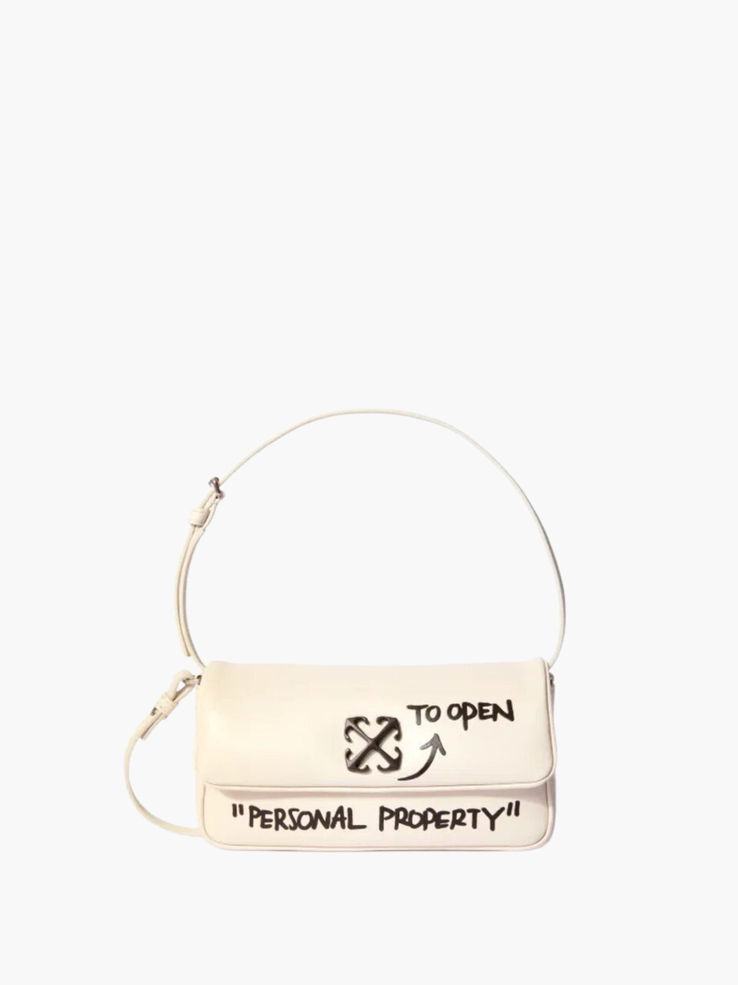 Off-White Bag Black Logo Strap Cream