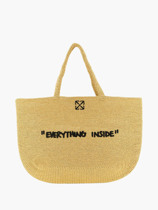 Off-White Bag Black Logo Print Light Brown