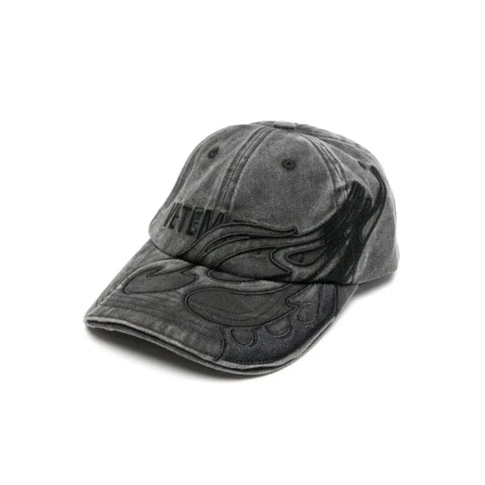 Vetements Cap Blackout Flame Logo Cap