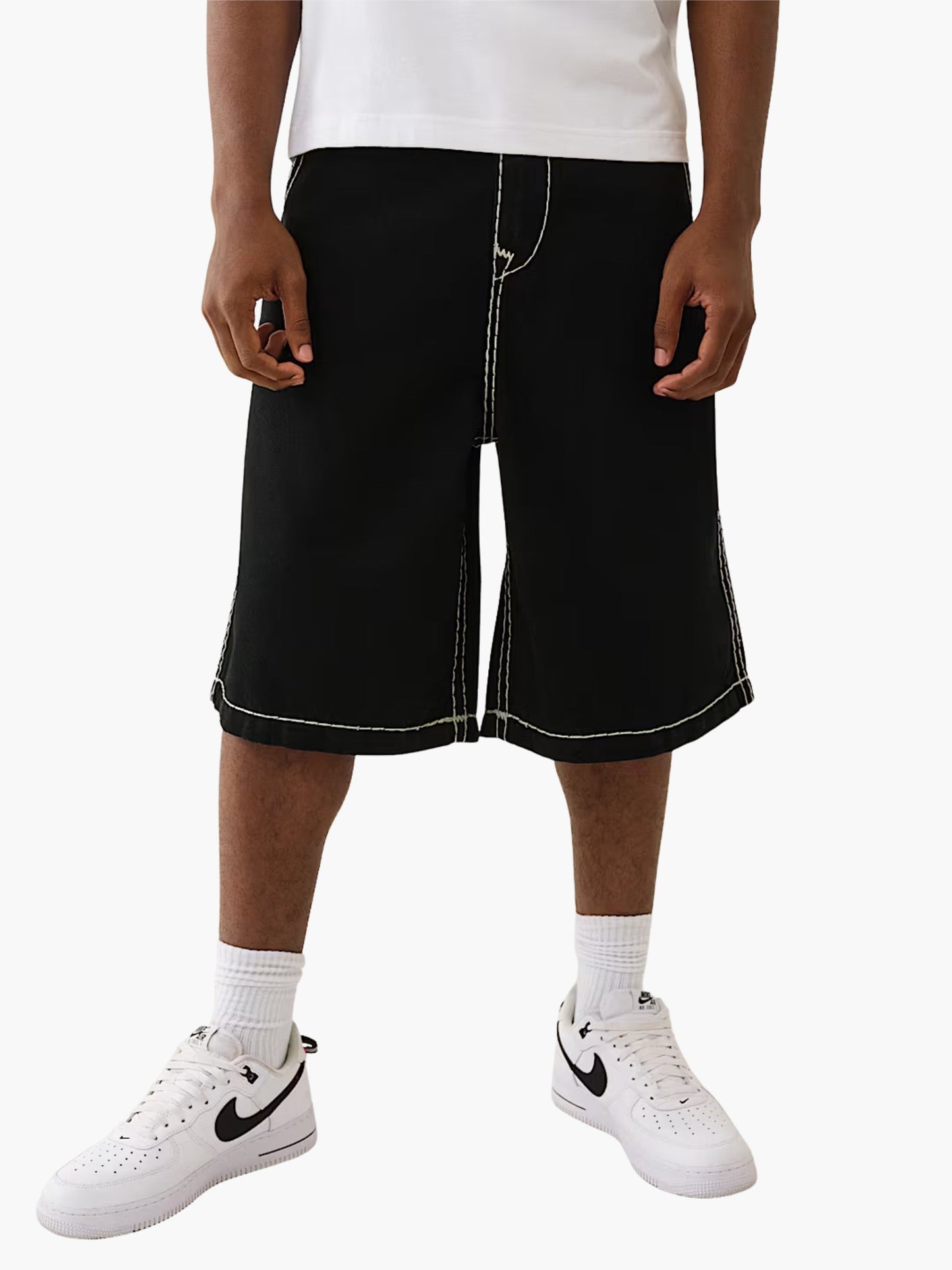 True Religion Shorts Mikey Super T Black Rinse
