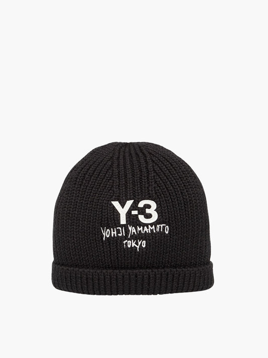 Y-3 Beanie Knit Logo Black