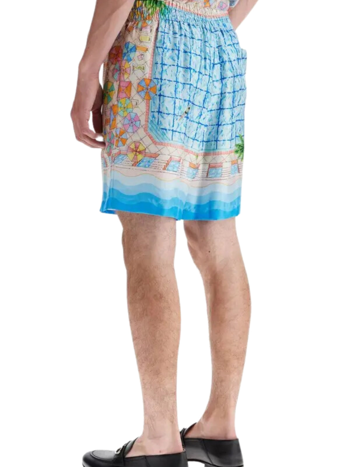 Casablanca Shorts Silk With Drawstrings Le Plongeon Blue