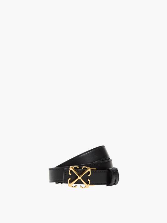 Off-White Belt Gold Buckle Logo Black