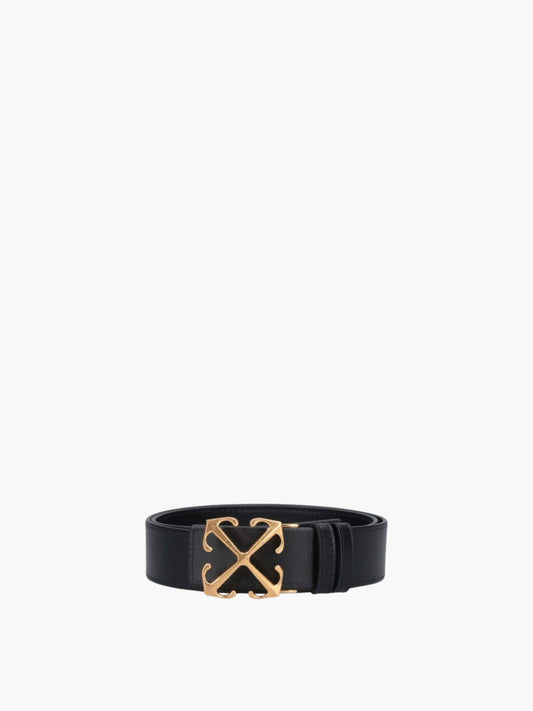 Off-White Belt Bronze Buckle Logo Black