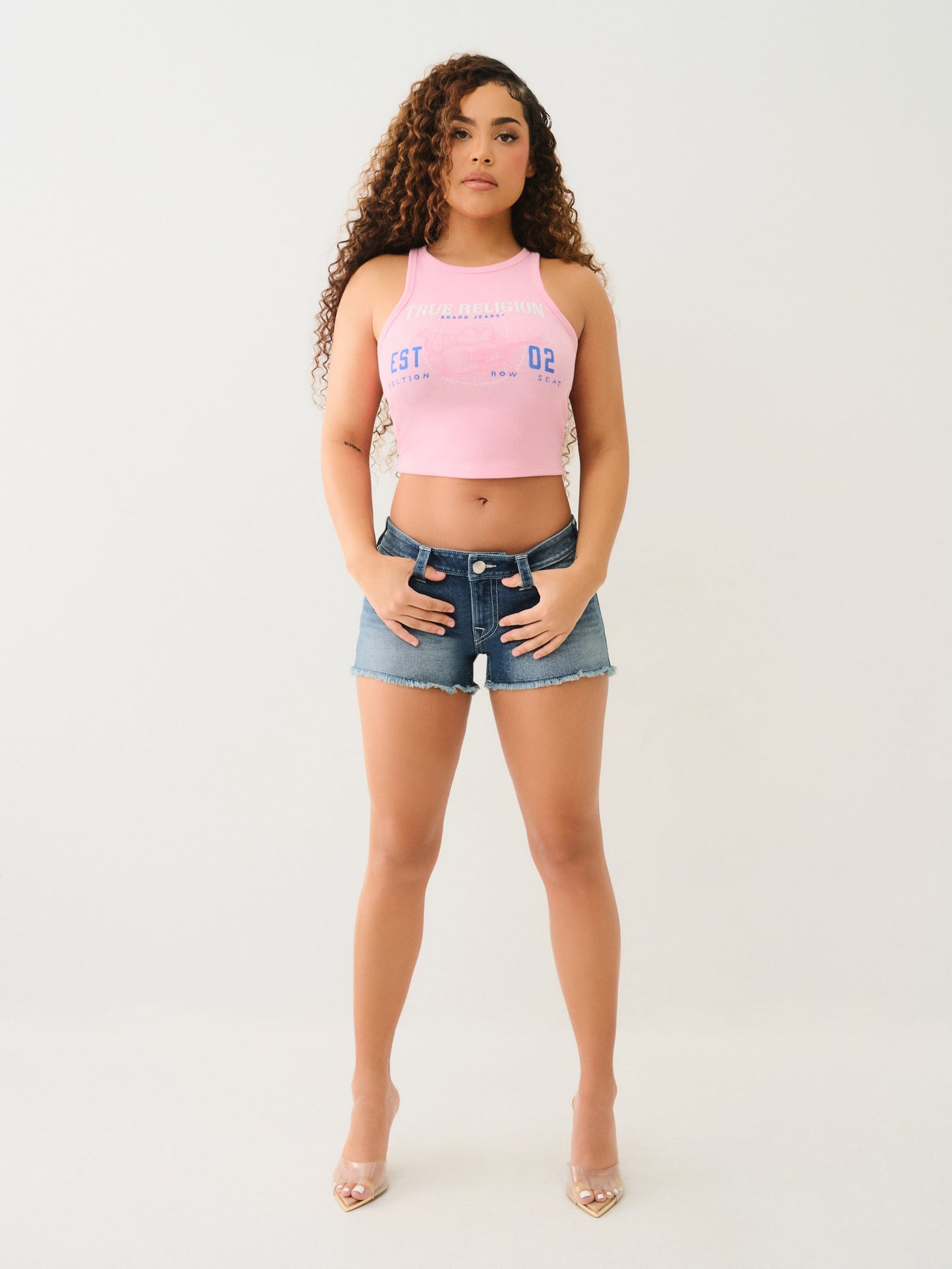 True Religion Buddha Goddess Tank Prism Pink