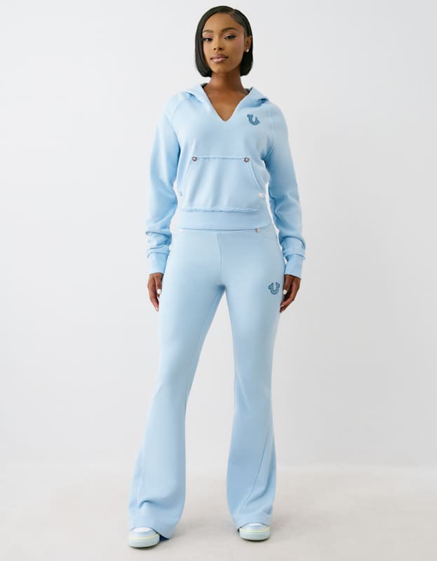 True Religion Tr Terry V Notch Hoodie Cerulean Blue