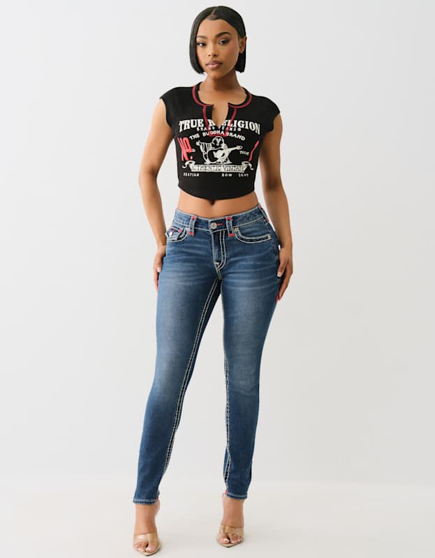 True Religion Jennie Mr Skinny Flap Sup T Royal Indigo