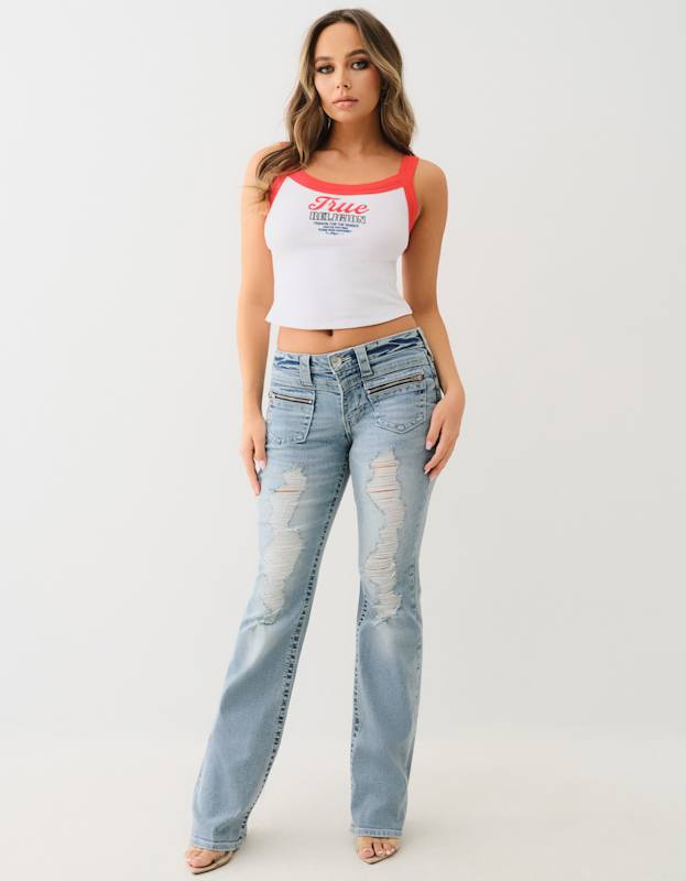 True Religion Front Zip Pkt Becca Mr Bootcut Polar Frost