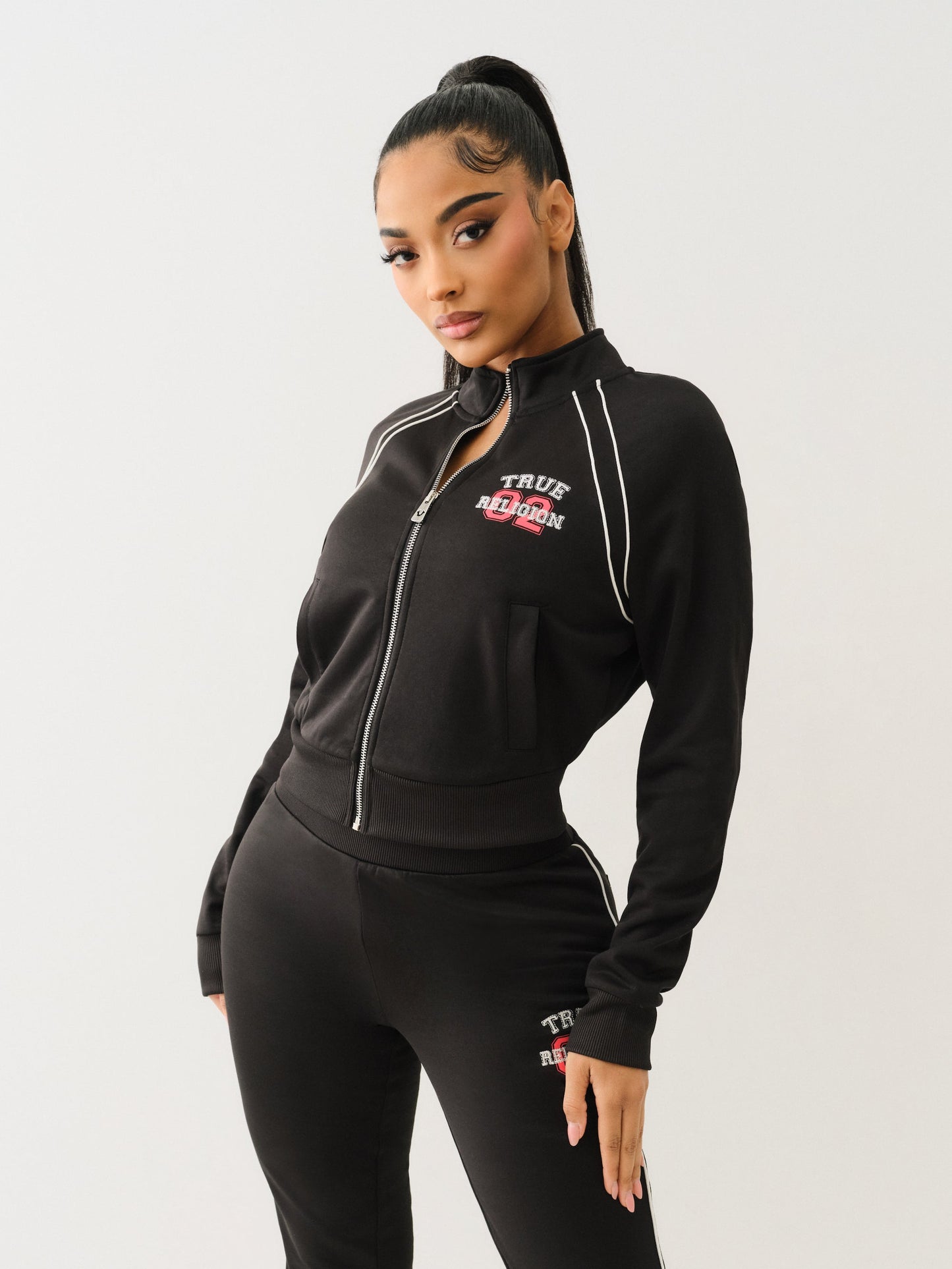 True Religion True Sporty Shrunken Track Jkt Jet Black
