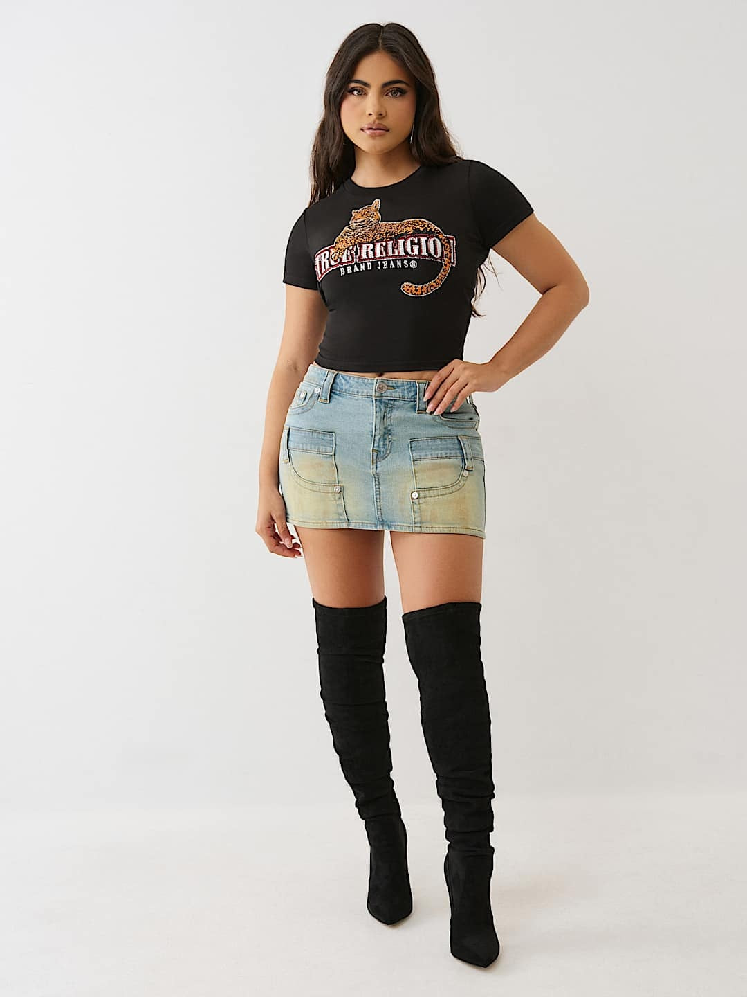 True Religion Skirt Carpenter Sadie Mini Winter Breeze