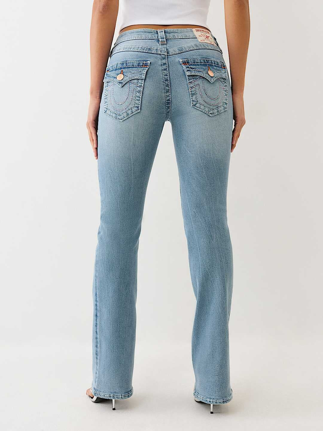 True Religion Jeans Becca Mr Cut Flap Big T Pine Blossom