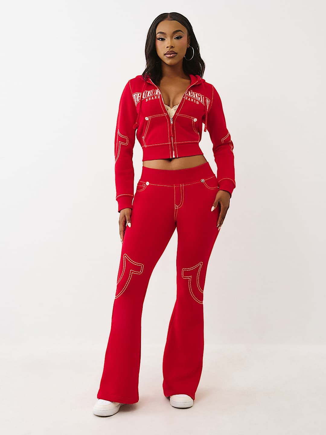True Religion Hoodie Anniversary Big T Shrnkn Scarlet Sage
