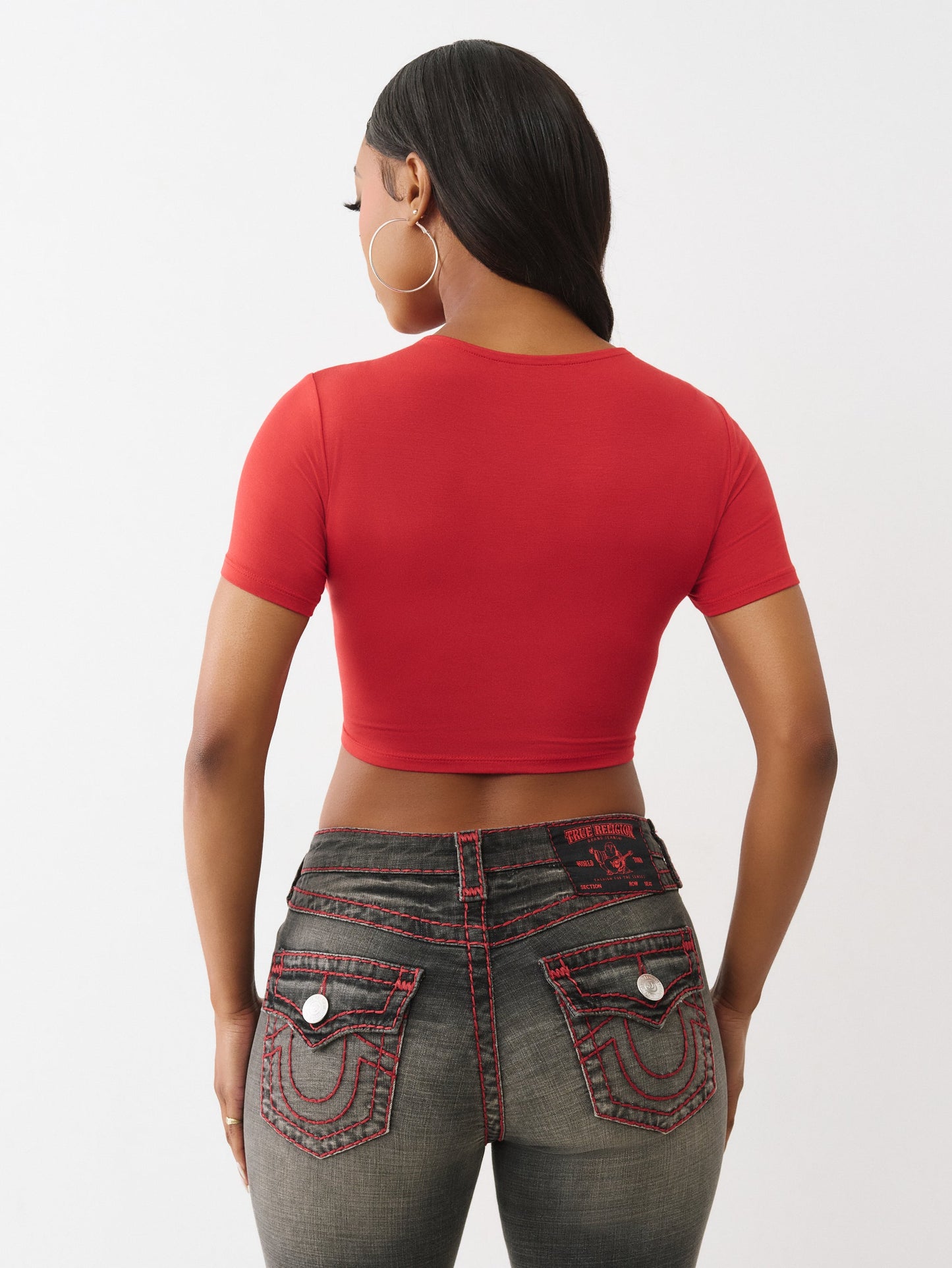 True Religion T-Shirt Anniversary Crystal Spicy Ss T Scarlet Sage