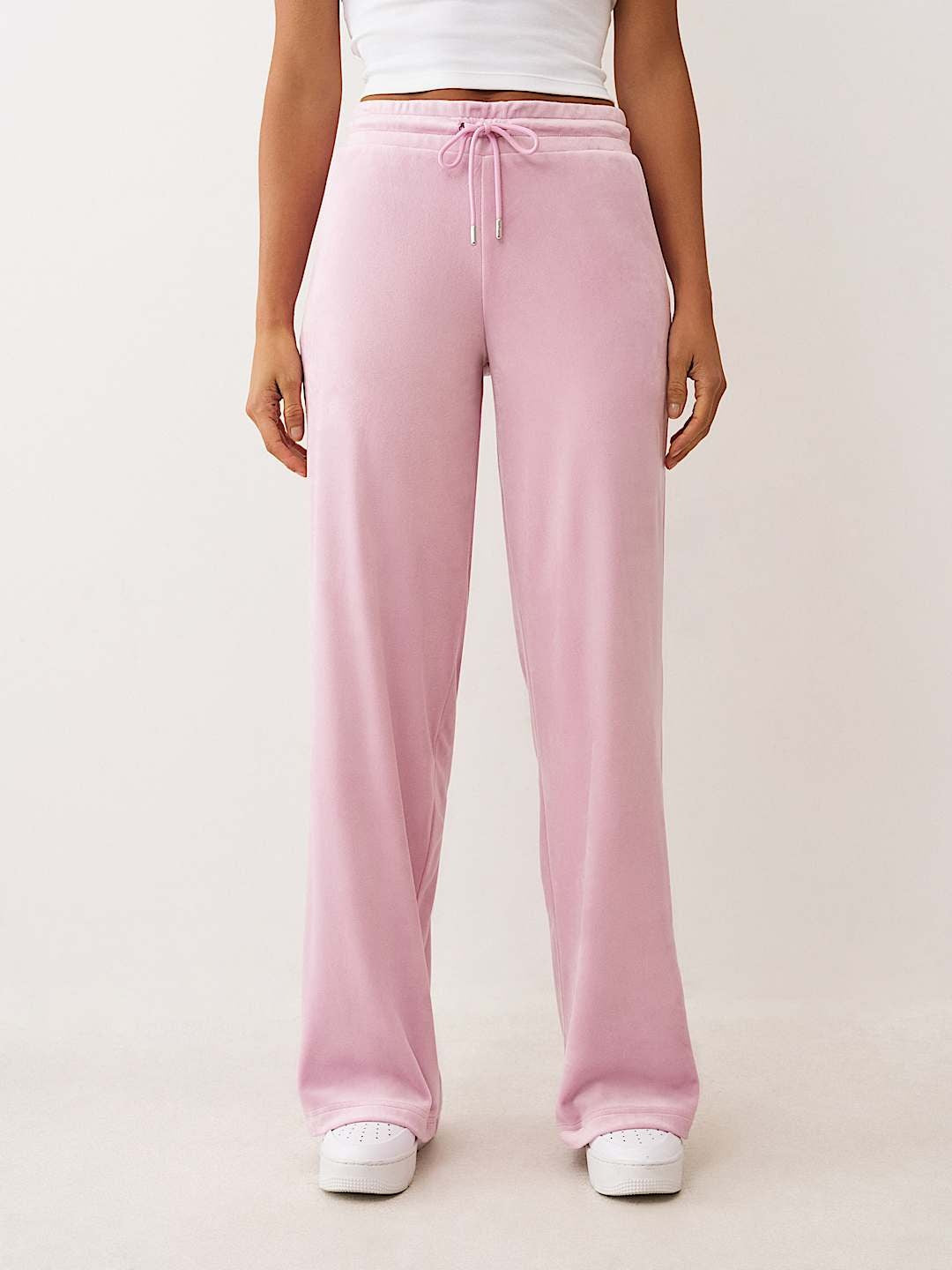 True Religion Sweatpants Crystal Velour Mauve Mist