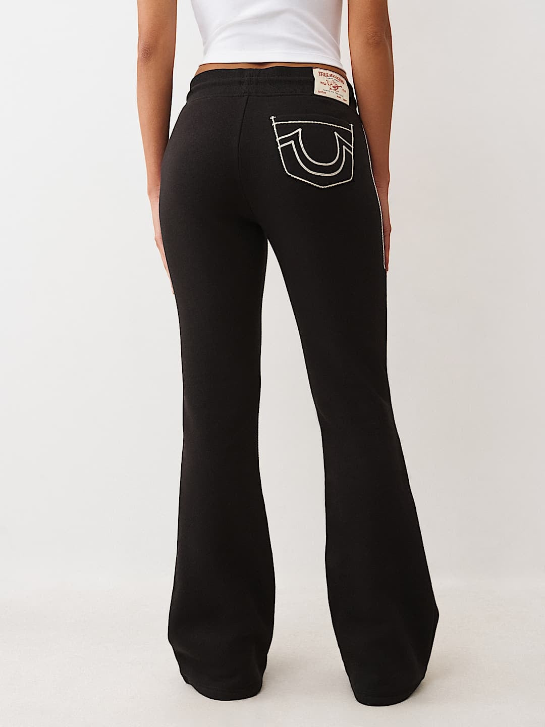 True Religion Sweatpants Rope Stitch Mr Bootcut Jet Black