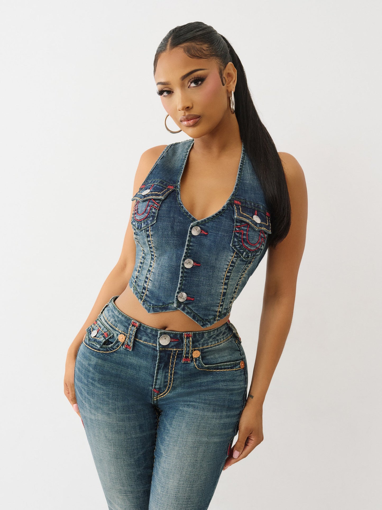 True Religion Denim Vest Super T Twilight Spark