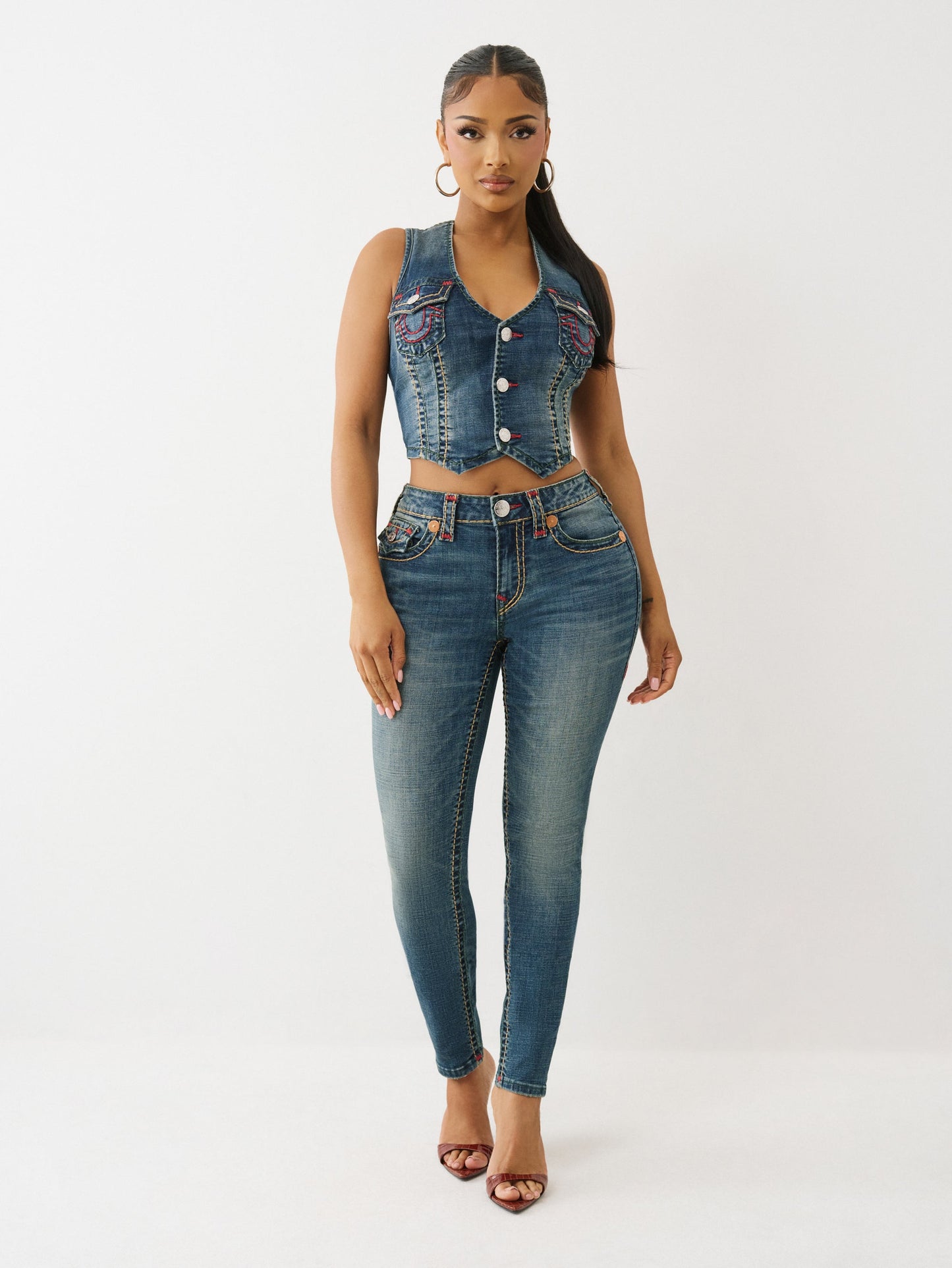 True Religion Denim Vest Super T Twilight Spark