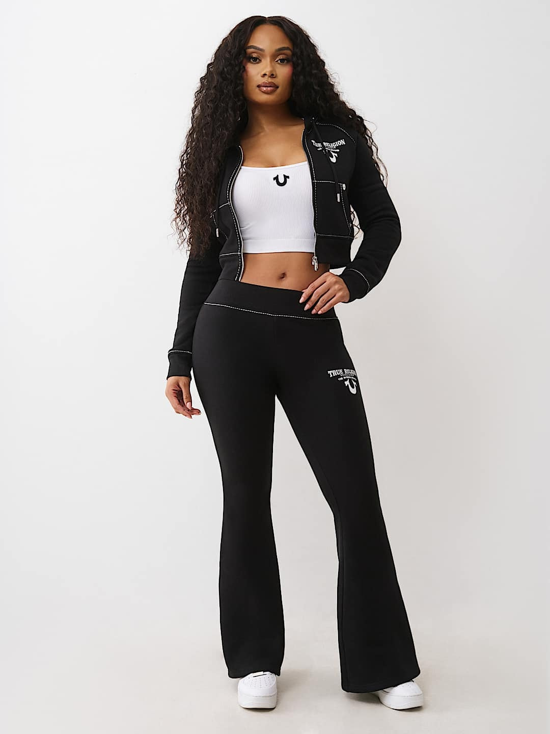 True Religion Sweatpants Crystsl Wing Big T Mr Jet Black