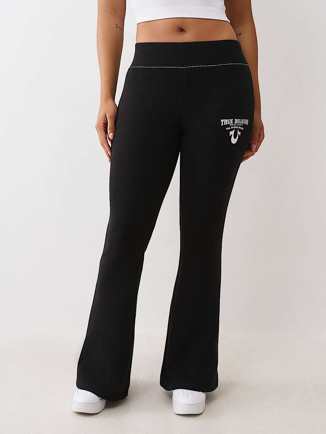 True Religion Sweatpants Crystsl Wing Big T Mr Jet Black