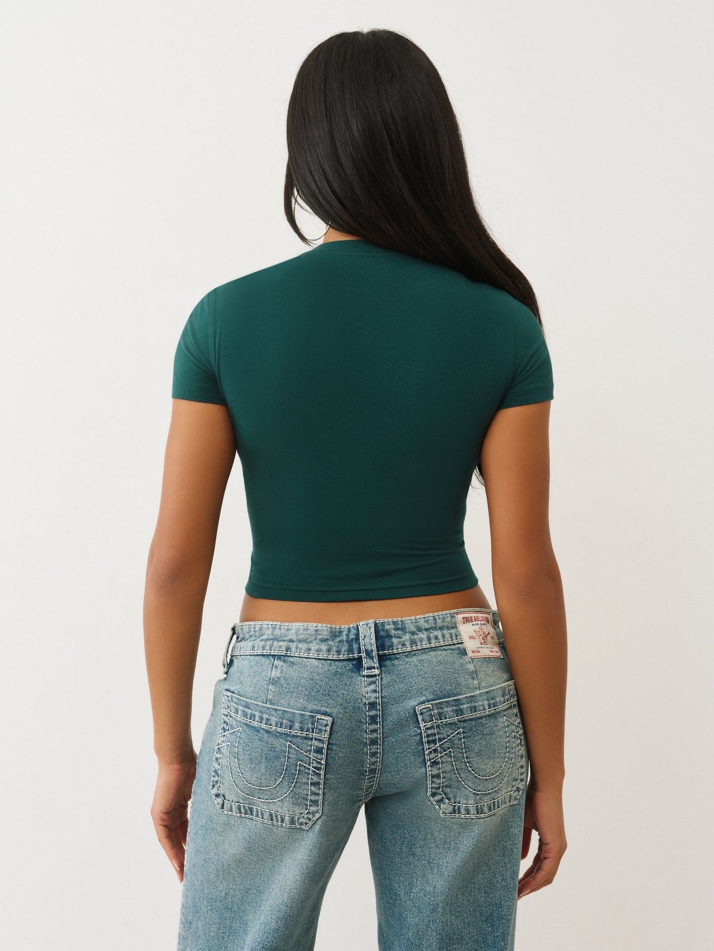 True Religion Wing Crystal Baby Tee Botanical Garden