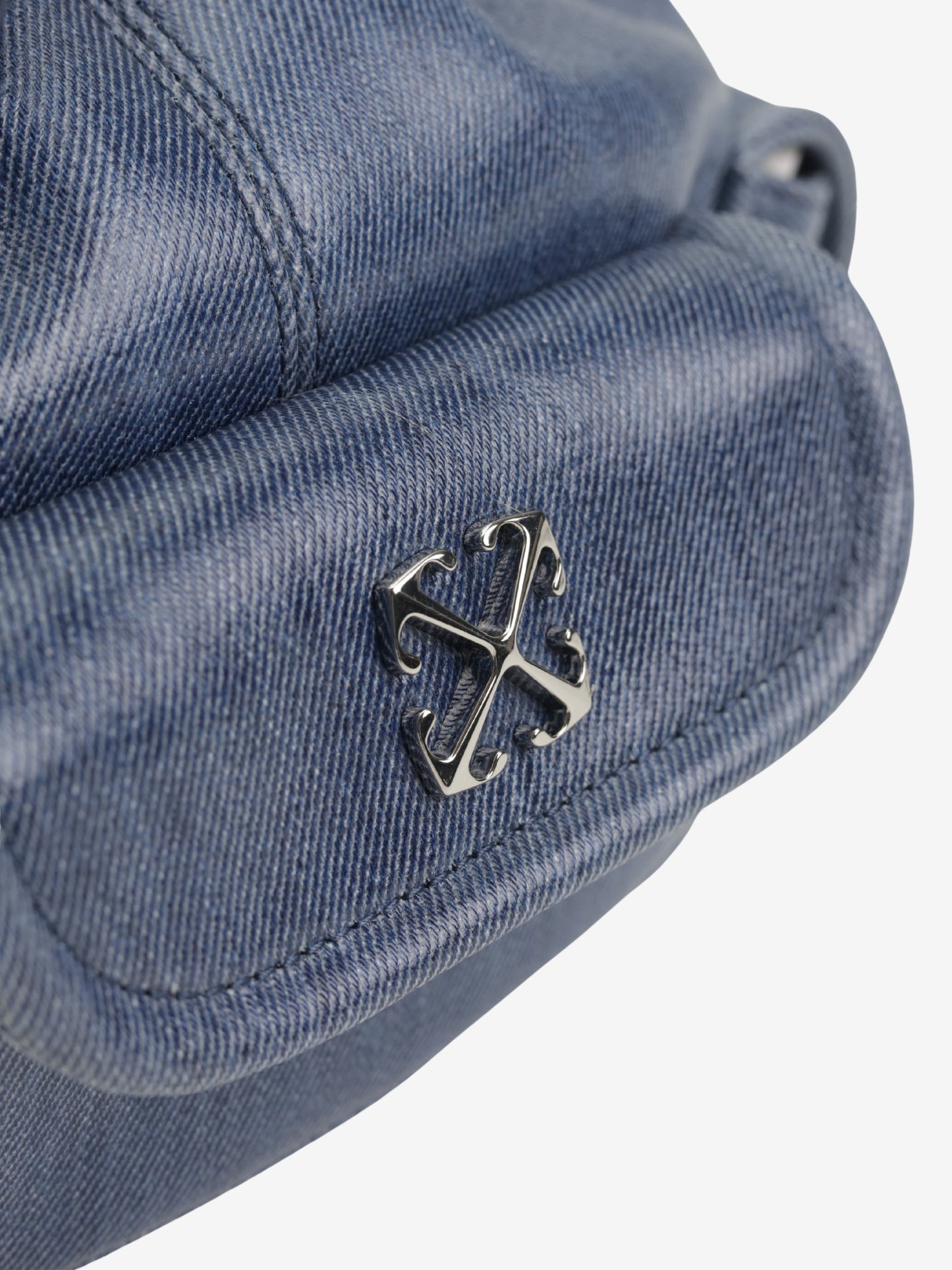 Off-White Bag Silver Logo Strap Denim